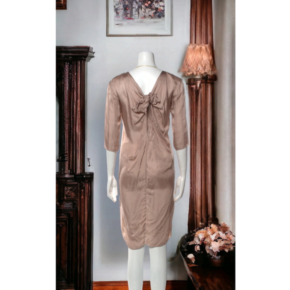 NINA RICCI Dress Made in France Pockets FR 36 US 4 Small Dusty Rose Pale Pink - Picture 2 of 10